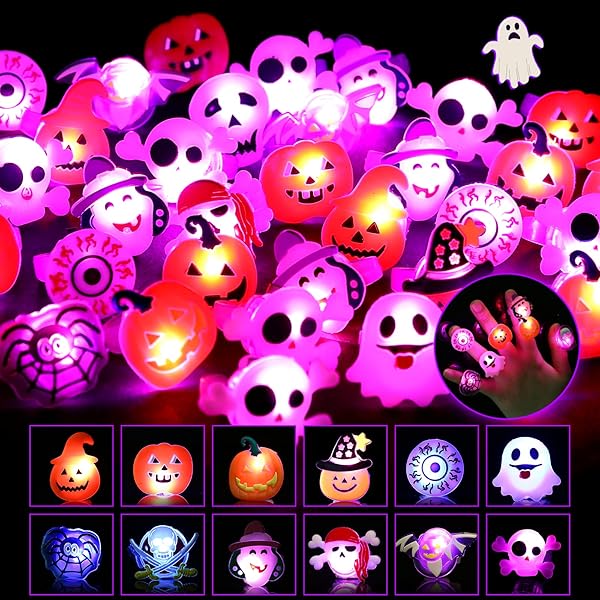 Amazon | [Coicueci] 光る指輪 ハロウィン おもちゃ【50個入